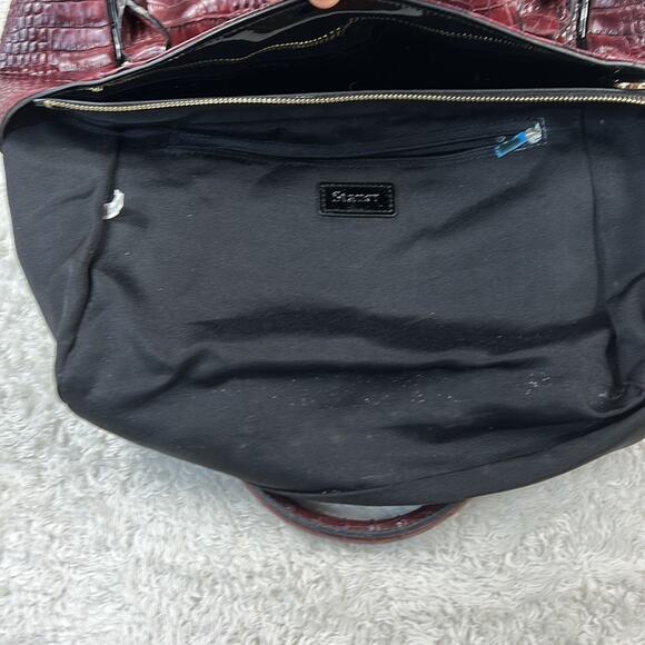 Stauer oxblood faux leather croc embossed alligator shoulder bag - Picture 9 of 11